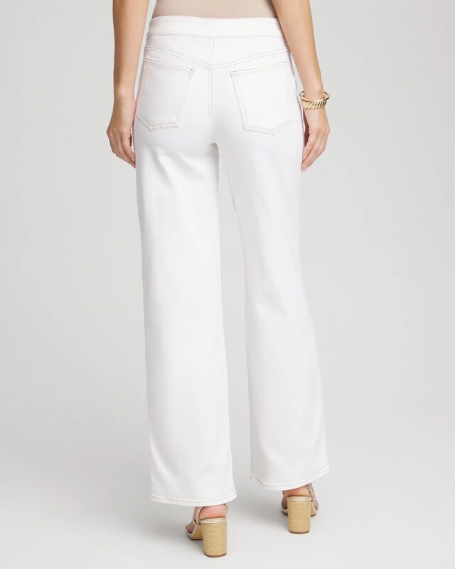 Seeded Pull-On Wide-Leg Jeans - image 3
